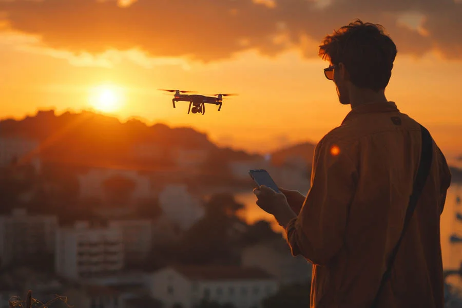 flying drone with a camera